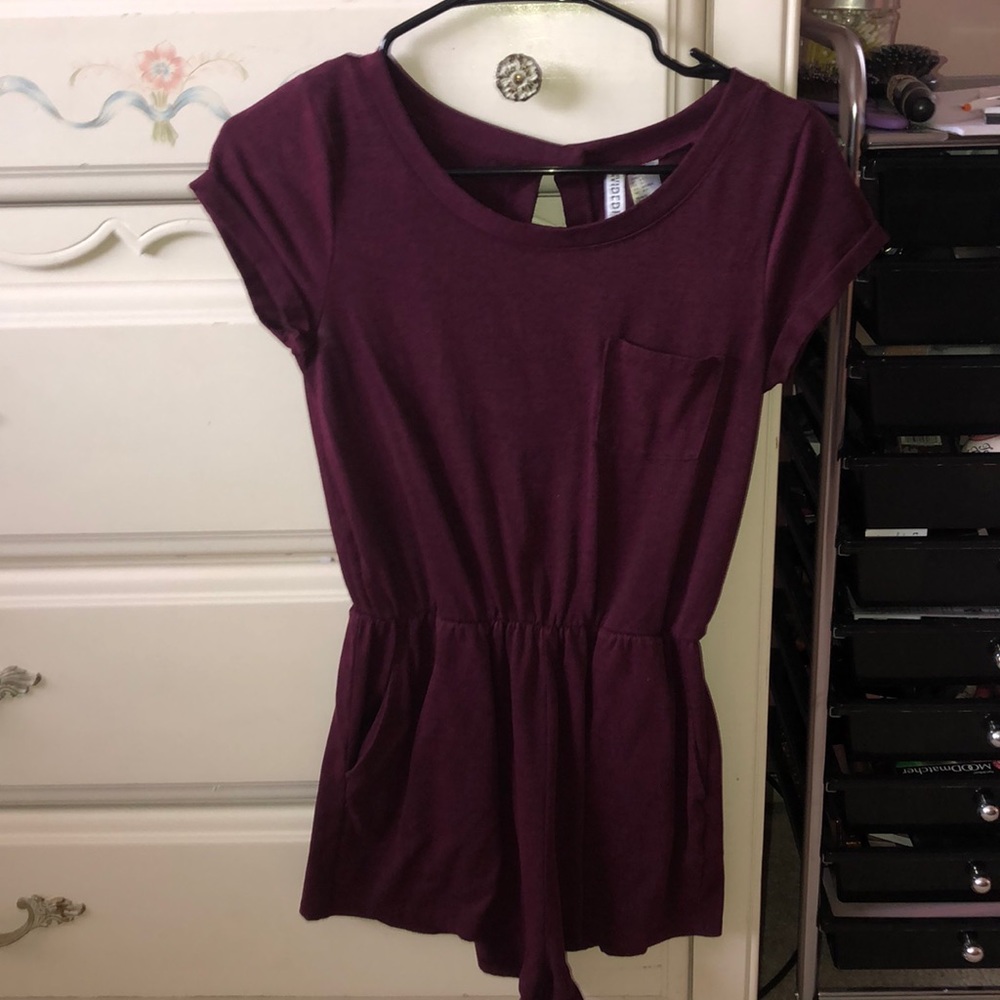 Pac Sun burgundy romper with pocket